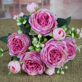 9-Head Silk Peony Bouquet